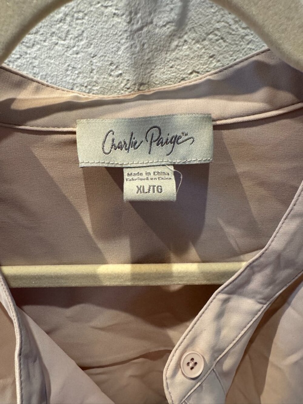 Charlie Paige Tie Cuff Blouse XL Taupe - Picture 4 of 6